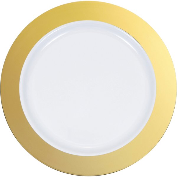 Sensations Gold Rim Plastic Dinner Plates, 10", 120PK 347870